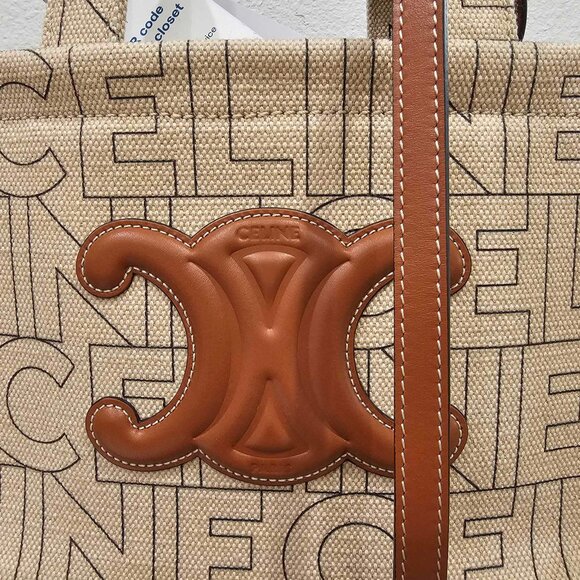 Céline All Over Print Thais Cabas Leather Small Shoulder Satchel Crossbody Bag - Picture 4 of 14